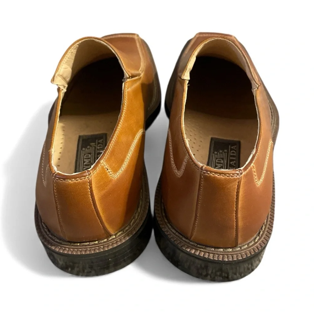 G9 - Men's Size 41 (10.5) Brown Leather dress shoe Loafers